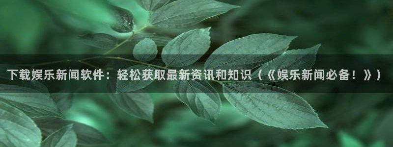 下载娱乐新闻软件：轻松获取最新资讯和知识（《娱乐新闻必备！》）